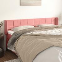 Hoofdbord met randen 203x16x78/88 cm fluweel roze
