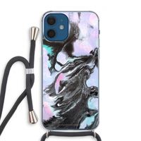 Pastel zwart: iPhone 12 Transparant Hoesje met koord