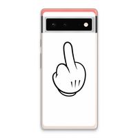 Middle finger white: Google Pixel 6 Transparant Hoesje