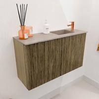 Toiletmeubel Mondiaz Joya Dlux | 70 cm | Meubelkleur Dusk | Faye wastafel Saba Wasbak Rechts | 1 kraangat