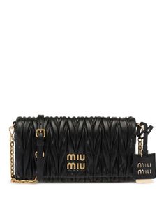 Miu Miu sac porté épaule Matelassé en cuir nappa - Noir