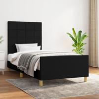 Bedframe zonder matras 100x200 cm stof zwart