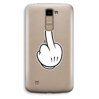 Middle finger white: LG K10 (2016) Transparant Hoesje