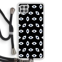 Eyes pattern: Samsung Galaxy A22 4G Transparant Hoesje met koord