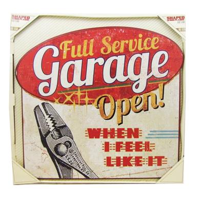 Full Service Garage Open! Houten Bord