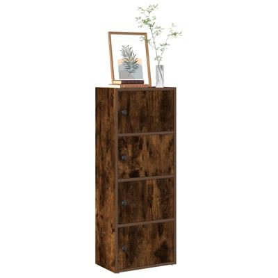 Boekenkast 40x24x102 cm bewerkt hout gerookt eikenkleurig