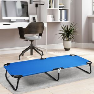 Veldbed Campingbed tot 150 kg Belastbaar Klapbed Ligbed Campingbed Eenpersoonsbed 191 x 56 x 31 cm Blauw