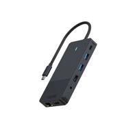 Rapoo USB-C Multiport Adapter, 12-in-1, grijs Desktop accessoire Zwart