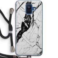 Witte marmer 2: Samsung Galaxy A6 (2018) Transparant Hoesje met koord