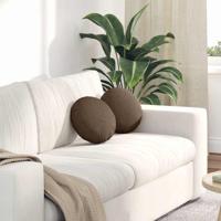 VidaXL Zitkussens 2 pcs bruin ø30 x 13 cm stof