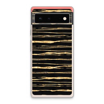 Gouden strepen: Google Pixel 6 Transparant Hoesje