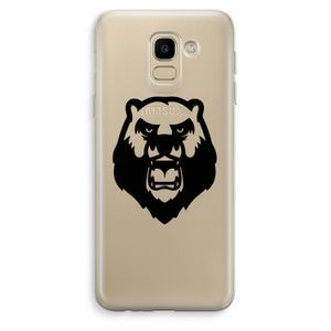 Angry Bear (black): Samsung Galaxy J6 (2018) Transparant Hoesje