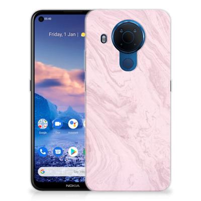 Nokia 5.4 | TPU | Siliconen hoesje | Marble Pink - Origineel Cadeau Vriendin