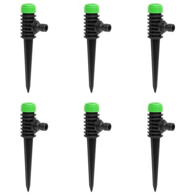 VidaXL Sproeiers 6 st 3x6x19,5 cm abs en pp groen en zwart
