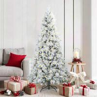 VidaXL Kunstmatige inklapbare kerstboom wit 180 cm pe en pvc