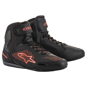 ALPINESTARS Faster-3 Rideknit, Motorschoenen, Zwart-Rood Fluo