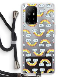 Regenboog: Oppo A95 5G Transparant Hoesje met koord