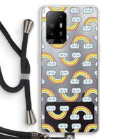 Regenboog: Oppo A95 5G Transparant Hoesje met koord
