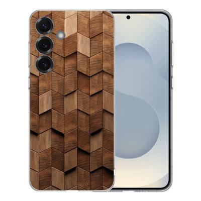 TPU Hoesje Samsung Galaxy S25 - Wooden Cubes Backcover TPU Hoesje Samsung Galaxy S25 - Wooden Cubes Backcover