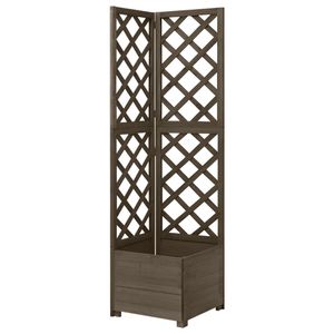 VidaXL Latwerkplantenbak hoekmodel 40x40x150 cm vurenhout grijs