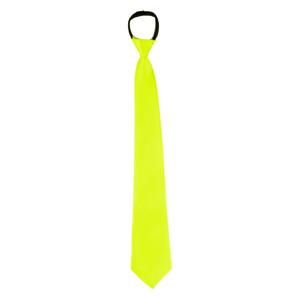Carnaval verkleed stropdas - neon geel - volwassene - verkleedthema