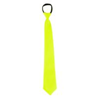 Carnaval verkleed stropdas - neon geel - volwassene - verkleedthema