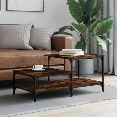 Salontafel 100x50,5x45 cm bewerkt hout gerookt eikenkleurig