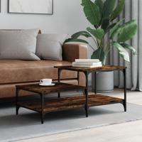 Salontafel 100x50,5x45 cm bewerkt hout gerookt eikenkleurig - thumbnail