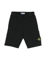 Stone Island Junior pantalon cargo à patch Compass - Noir - thumbnail