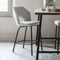 MUST Living Barstoel 'Bloom' kleur Lichtgrijs (zithoogte 65cm)