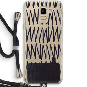 Marrakech Zigzag: Samsung Galaxy J6 (2018) Transparant Hoesje met koord