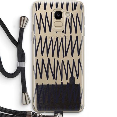 Marrakech Zigzag: Samsung Galaxy J6 (2018) Transparant Hoesje met koord
