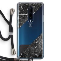 Zwart marmer: OnePlus 7 Pro Transparant Hoesje met koord Zwart marmer: OnePlus 7 Pro Transparant Hoesje met koord