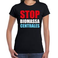 Stop biomassa centrales protest / betoging shirt zwart voor dames 2XL  -