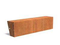 Keerwand cortenstaal recht 200x40x50cm. brede bovenrand