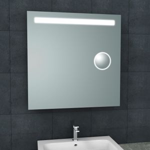 Wiesbaden Spiegel Tigris met LED Verlichting En Scheerspiegel 80x80 cm