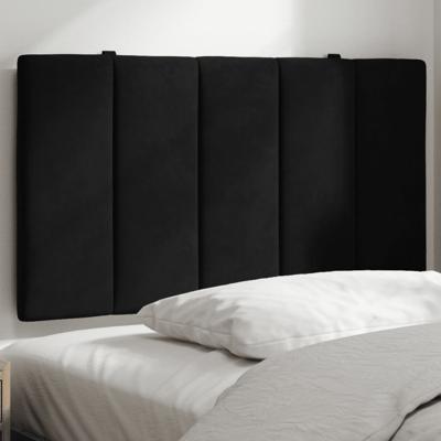 Hoofdbordkussen 80 cm fluweel zwart