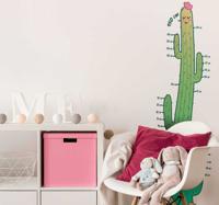 Muurdecoratie sticker cactus groeimeter