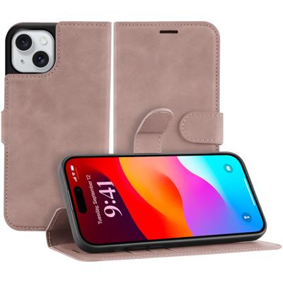 Just in CasePremium Wallet Case voor Apple iPhone 15 Telefoonhoesje Roze