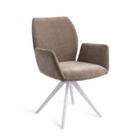 Jesper Home Draaibare Eetkamerstoel 'Misaki' Turn White, kleur Mocha Mist