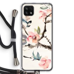 Japanse bloemen: Samsung Galaxy A22 5G Transparant Hoesje met koord