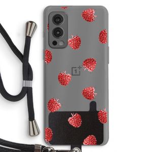 Framboosjes: OnePlus Nord 2 5G Transparant Hoesje met koord