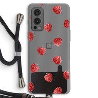 Framboosjes: OnePlus Nord 2 5G Transparant Hoesje met koord