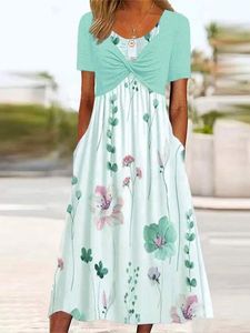 Casual Floral Short Sleeve Two-Piece Set