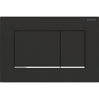 Geberit Sigma30 bedieningplaat, 2-toets spoeling frontbediening voor toilet 24.6x16.4cm zwart mat 115.883.14.1 - thumbnail