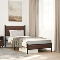 Bedframe zonder matras metaal bruin eikenkleurig 80x200 cm