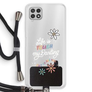 Tough Life: Samsung Galaxy A22 4G Transparant Hoesje met koord