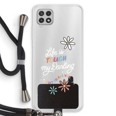 Tough Life: Samsung Galaxy A22 4G Transparant Hoesje met koord