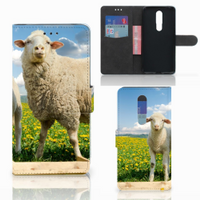 Nokia 3.1 Plus Telefoonhoesje met Pasjes Schaap en Lammetje - thumbnail