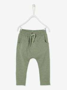 Babybroek uit molton voor jongens donker lindegroen